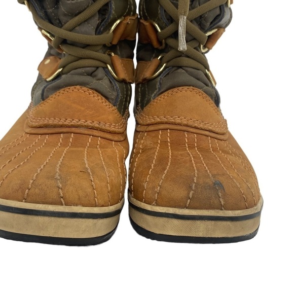 Sorel Mossy Green/Tan Tall Winter Lace Up Boots Women's Size 7.5 NL1780-316 - Picture 6 of 11